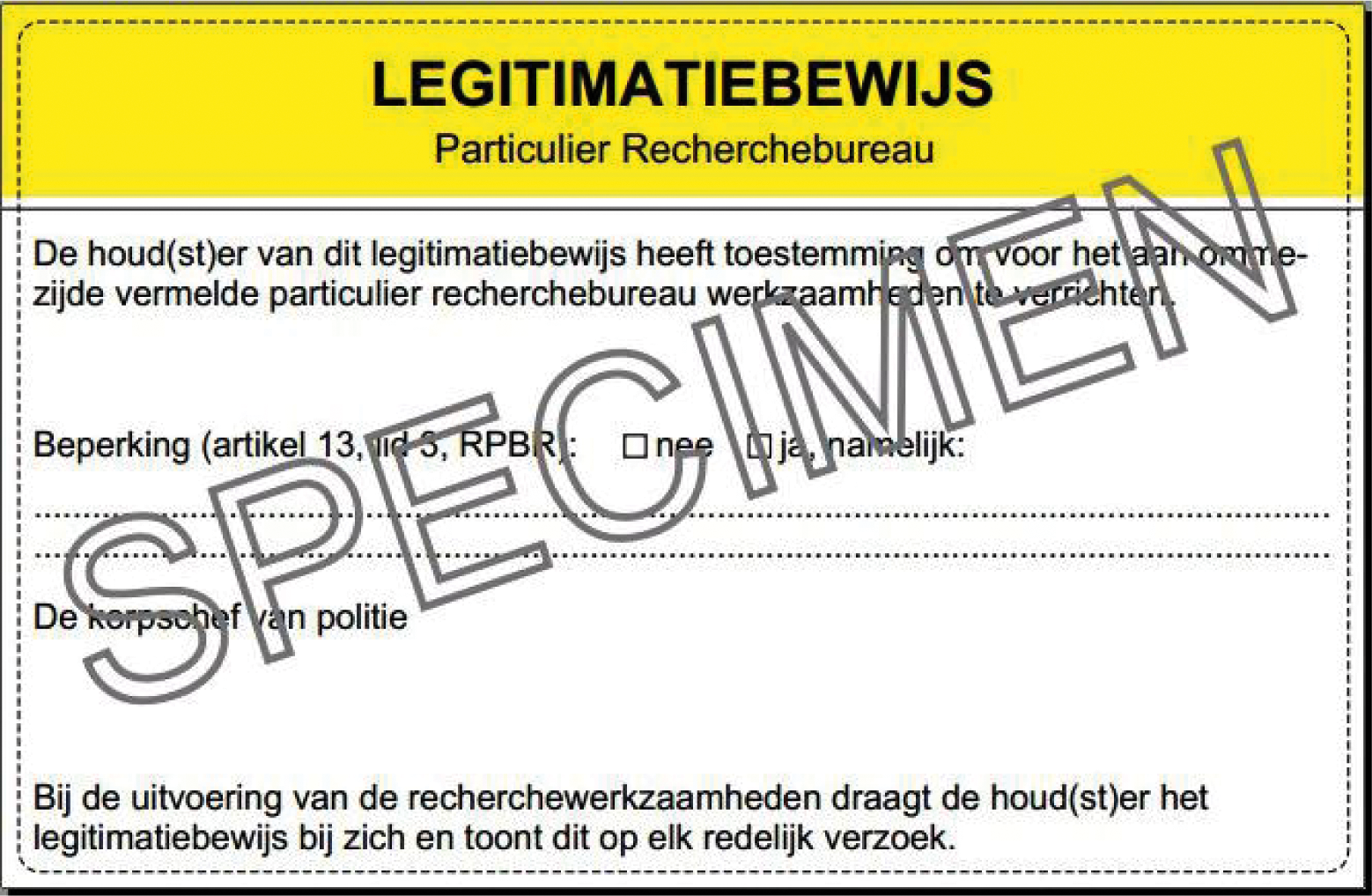 Beveiligingspas geel